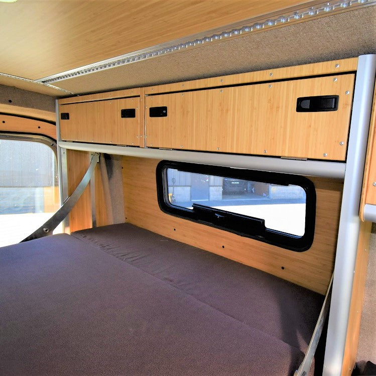 Built-in Overhead Cabinets for Van Storage
