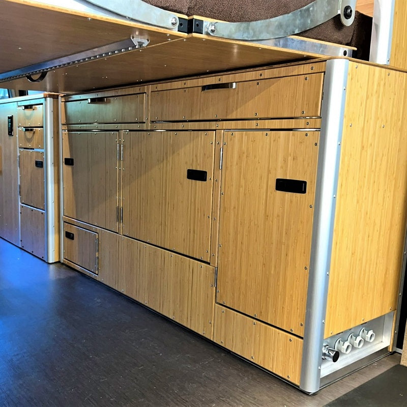 Cabinet Doors and Locking Drawers for Secure Gear Storage