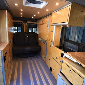 Seating Easily Slides from Front to Back of Van