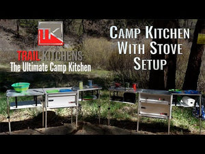 Video for setting up your camp kitchen with stove.