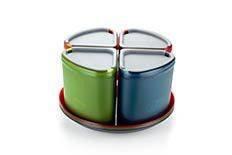 GSI Outdoors: Infinity 4 Person Compact Tableset - Multicolor camping dinnerware 