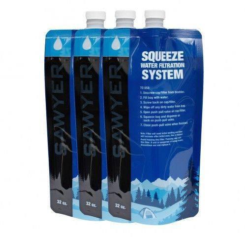 Sawyer Products: 32 oz. Squeezable Pouch - Set of 3 camping hydration product 